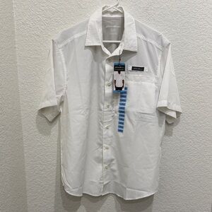 Eddie Bauer Men's Tech Woven White Button Down Shirt